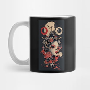 Red Flower Girl Mug